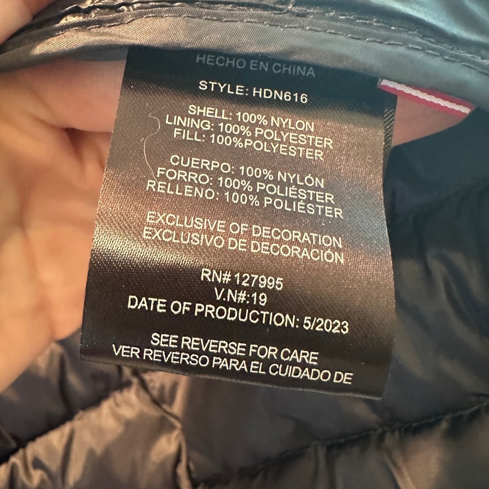 Hawke & Co Men Quilted Hooded Puffer Jacket Navy Blue Lightweight Snow Winter - Picture 9 of 11